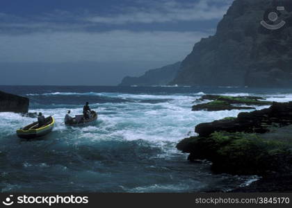 The coast at the village of Ponta do Sol near Ribeira Grande on the Island of Santo Antao in Cape Berde in the Atlantic Ocean in Africa.. AFRICA CAPE VERDE SANTO ANTAO