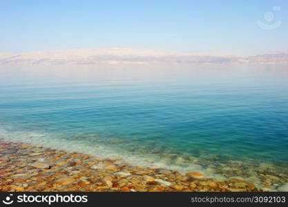The coast of the Dead Sea near Ein Gedi nature reserve in Israel. Dead Sea