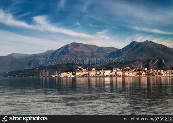 The coastal town of St Florent in northern Corsica