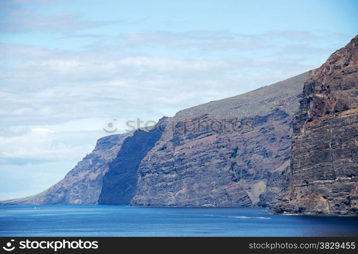 the coastline of tenerife at the place los gigantes