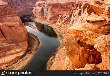 The Colorado River Meanders Cutting into What Becomes the Grand Canyon