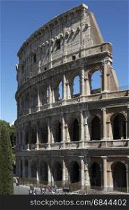 The Colosseum (Flavian Amphitheatre), is an large oval amphitheatre in the city of Rome, Italy. It is the largest amphitheatre ever built. It was used for gladiatorial contests, public spectacles and executions.. Colosseum - Rome - italy