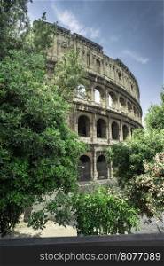 The Colosseum in Rome. Frontal view