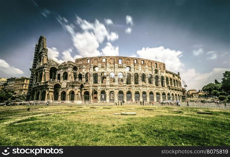 The Colosseum in Rome. Vintage style