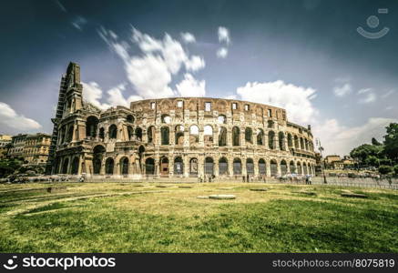 The Colosseum in Rome. Vintage style