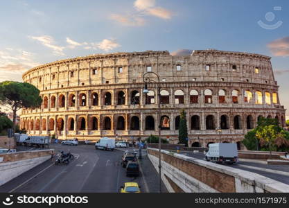 The Colosseum or the Flavian Amphitheatre in Rome, Italy.