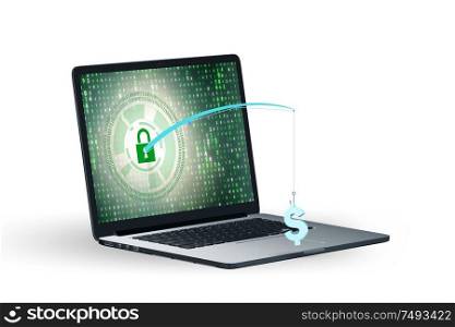 The computer and online security concept. Computer and online security concept