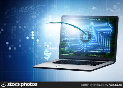 The computer and online security concept. Computer and online security concept