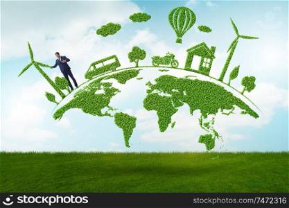 The concept of clean energy and environmental protection . Concept of clean energy and environmental protection