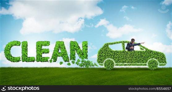 The concept of clean fuel and eco friendly cars. Concept of clean fuel and eco friendly cars. The concept of clean fuel and eco friendly cars