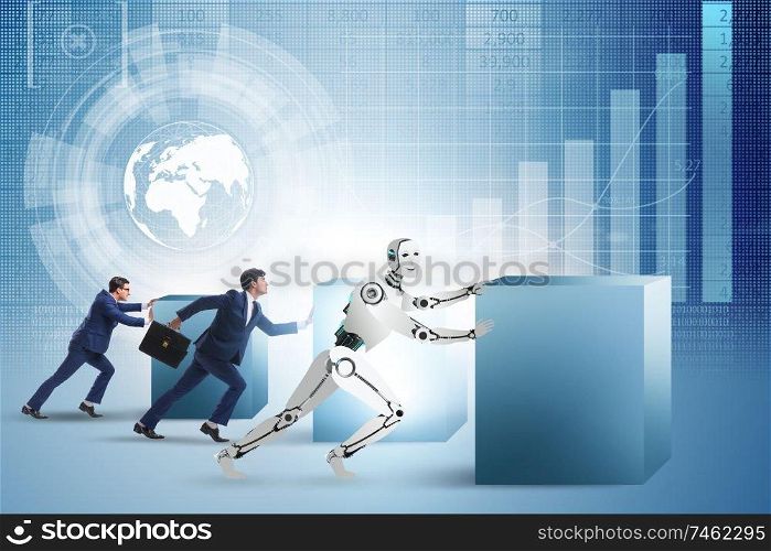 The concept of competition between robots and humans. Concept of competition between robots and humans