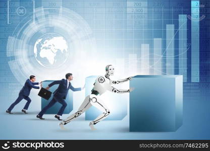 The concept of competition between robots and humans. Concept of competition between robots and humans