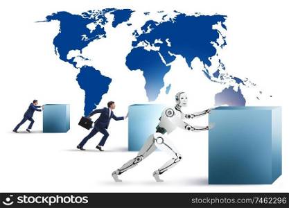The concept of competition between robots and humans. Concept of competition between robots and humans