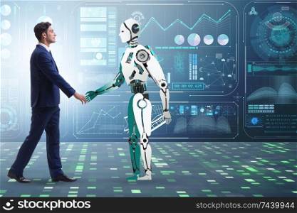 The concept of cooperation between humans and robots. Concept of cooperation between humans and robots