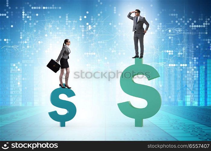 The concept of inequal pay and gender gap between man woman. Concept of inequal pay and gender gap between man woman. The concept of inequal pay and gender gap between man woman