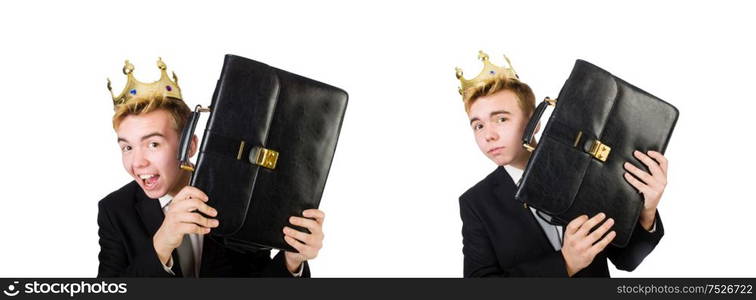 The concept of king businessman with crown. Concept of king businessman with crown