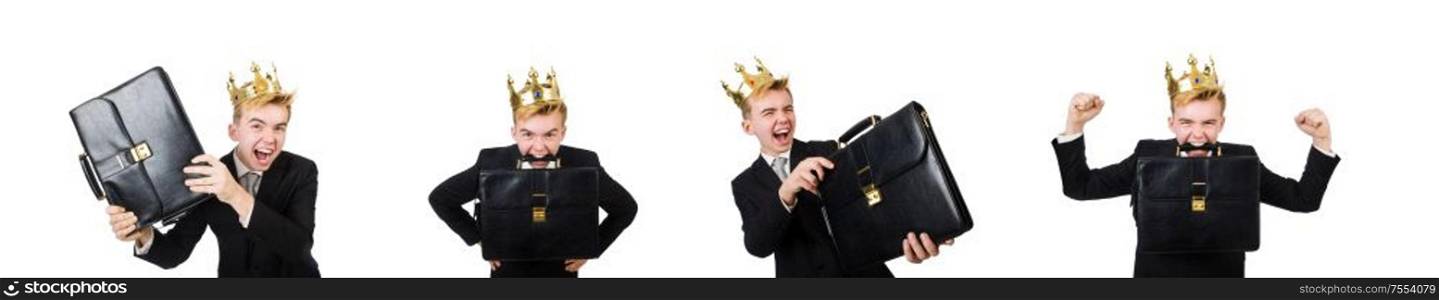 The concept of king businessman with crown. Concept of king businessman with crown