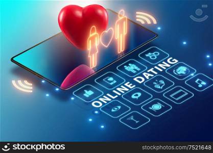 The concept of online dating and matching - 3d rendering. Concept of online dating and matching - 3d rendering