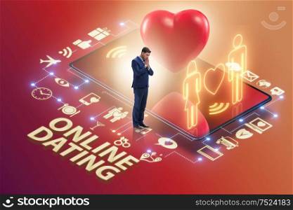 The concept of online dating and matching. Concept of online dating and matching