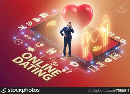 The concept of online dating and matching. Concept of online dating and matching