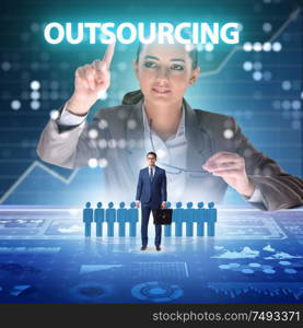 The concept of outsourcing in modern business. Concept of outsourcing in modern business