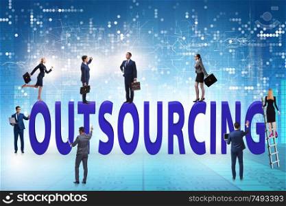 The concept of outsourcing in modern business. Concept of outsourcing in modern business