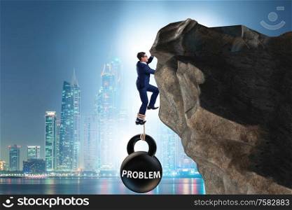 The concept of problem with businessman. Concept of problem with businessman