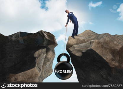 The concept of problem with businessman. Concept of problem with businessman