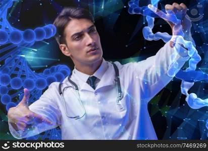 The concept of telemedicine with male doctor. Concept of telemedicine with male doctor