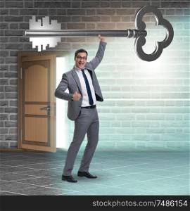 The concept with key to success illustration. Concept with key to success illustration