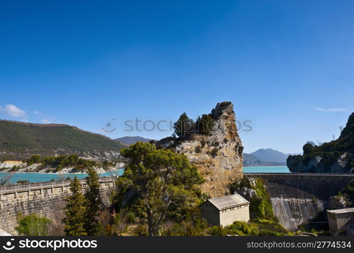 The Concrete Dam on the River AragA?n, Spain