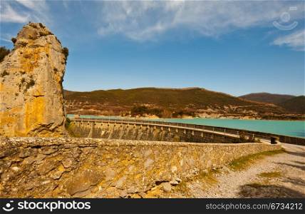 The Concrete Dam on the River AragA?n, Spain
