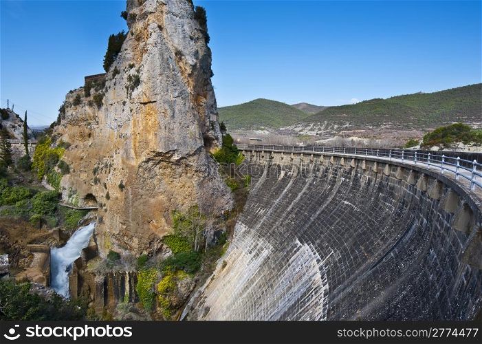The Concrete Dam on the River Aragon, Spain