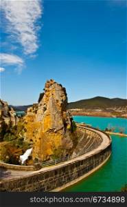 The Concrete Dam on the River Aragon, Spain