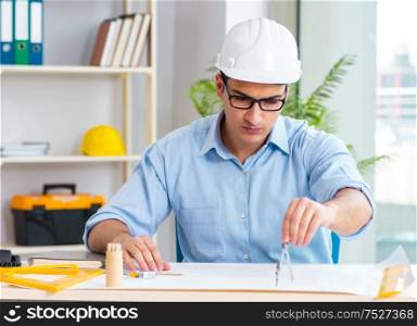 The construction engineer working on new project. Construction engineer working on new project