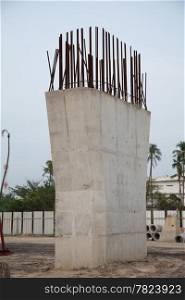 The construction of the bridge structure was formed.
