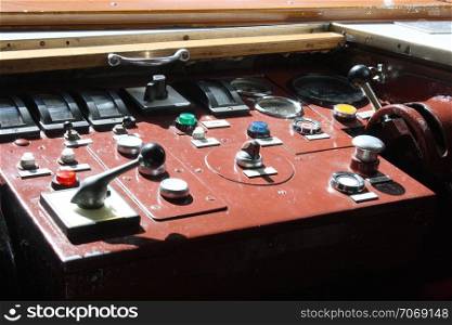 The control panel of an old restored cog railway