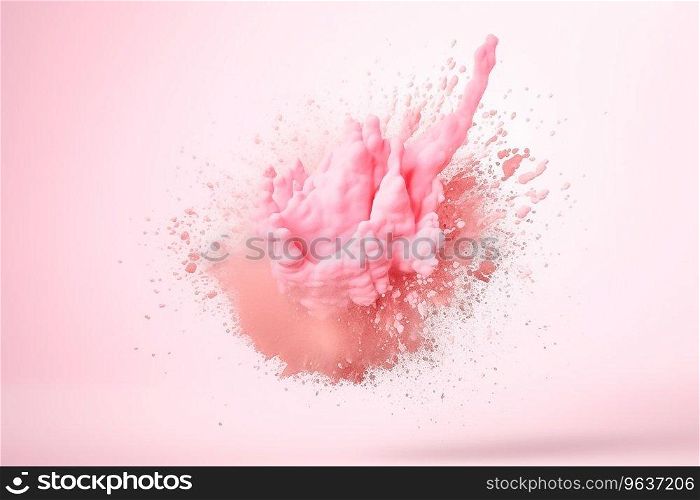 The cosmetic explosion of brown powder isolated on background. Ai generated