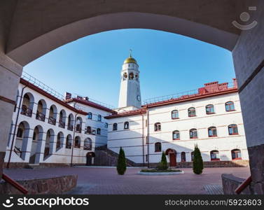 The courtyard in the Orthodox Monastery in Russia