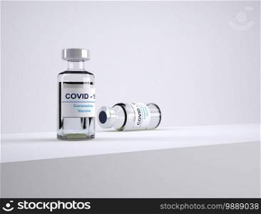 The covid 19 vaccine 3d rendering for medicine conten