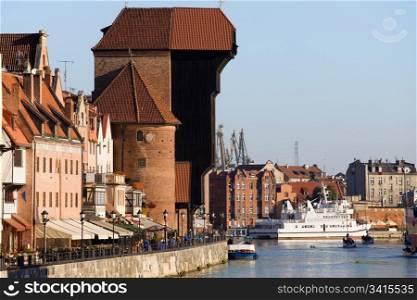 The Crane (Polish: Zuraw), a historic landmark in Gdansk (Danzig) Old Town, Poland