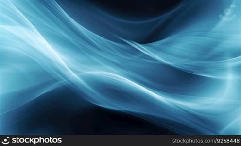 The creative blue smooth abstract wavy background. Generative AI AIG21.