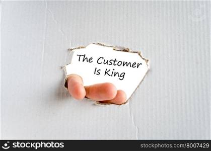 The customer is king text concept isolated over white background