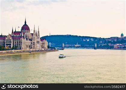 The danube. view of the danube passing through Budapest