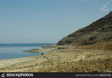 The dead sea in Israel with lot of salthy water