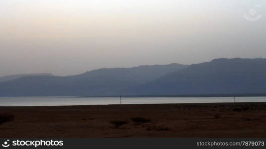 The Dead sea landscape before a sunrise