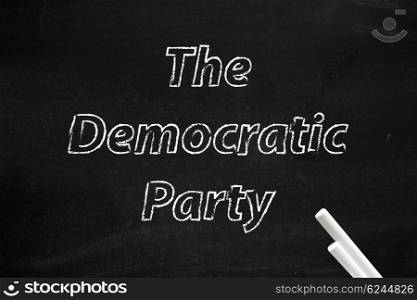 The Democratic Party written on board