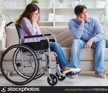 The desperate disabled person on wheelchair. Desperate disabled person on wheelchair