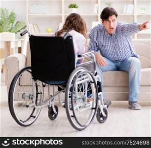 The desperate disabled person on wheelchair. Desperate disabled person on wheelchair