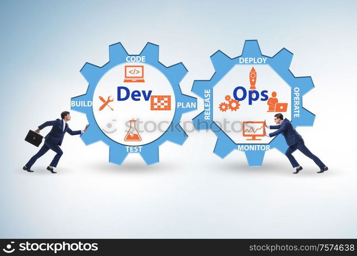 The devops software development it concept. DevOps software development IT concept